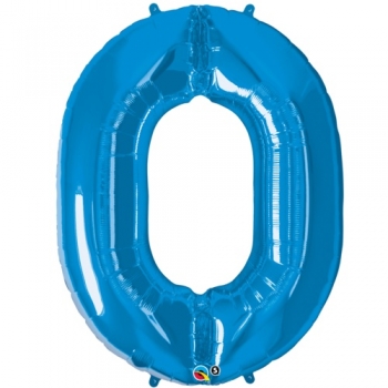 XXL-Folienballon "Zahl 0", Farbe blau (heliumgefüllt)