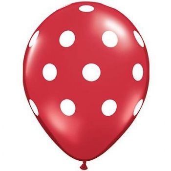Latexballons - 6 Stck. "Polka Dots, rot"