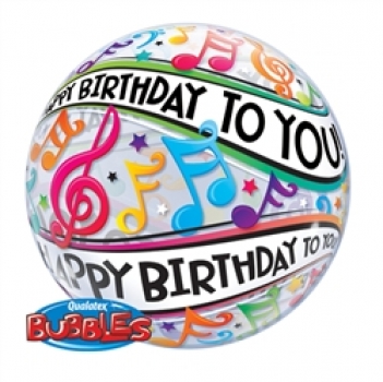 Bubble-Ballon "Happy Birthday to you - Noten"