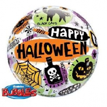Bubble-Ballon "Happy Halloween" (heliumgefüllt)