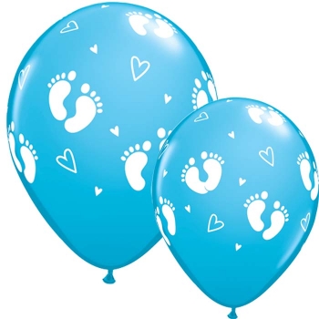 Latexballons - 6 Stck. "Baby-Füsse, blau"