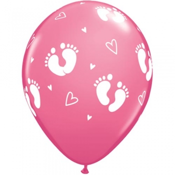 Latexballons - 6 Stck. "Baby-Füsse, rosa"