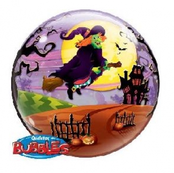 Bubble-Ballon "Halloween - Hexe" (heliumgefüllt)