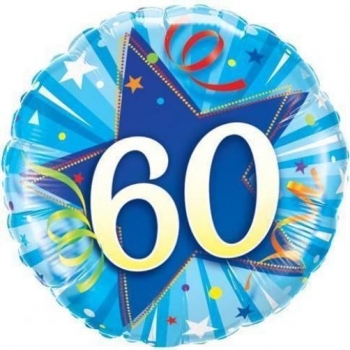 Folienballon "60. Geburtstag - blau", (heliumgefüllt)