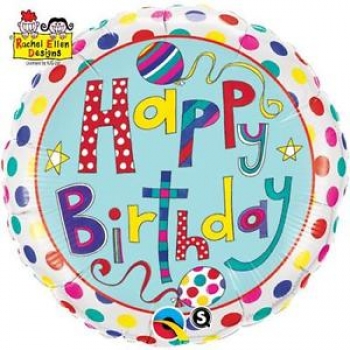 Folienballon "Happy Birthday", Rachel Ellen Design (heliumgefüllt)