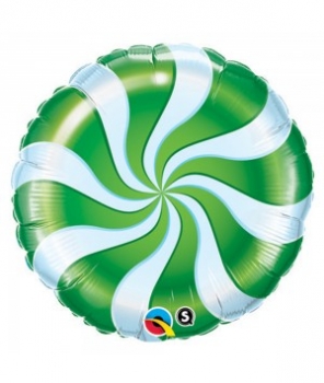 Mini-Folienballon "Candy Swirl", grün-weiss