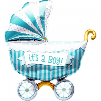 Mini-Folienballon "Baby Boy - Kinderwagen"