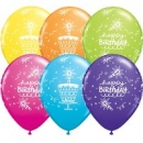 Latexballons - 6 Stck. "Happy Birthday - Kerzen/Torte"