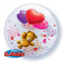 Bubble-Ballon "Bärchen mit Herz" (heliumgefüllt)