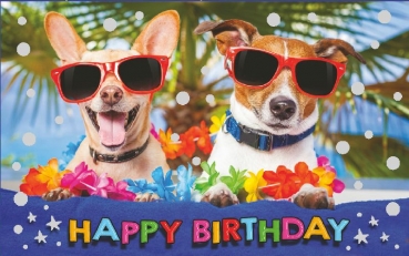 Teelicht in kleiner Box - Happy Birthday Hunde