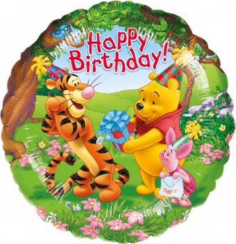 Folienballon "Happy Birthday" - Winnie the Pooh (heliumgefüllt)