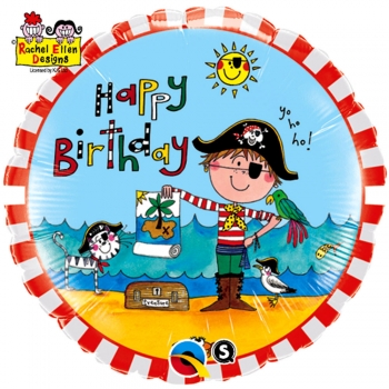 Folienballon "Happy Birthday - Pirat - Rachel Ellen Design", (heliumgefüllt)