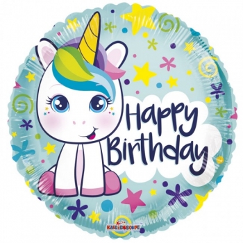 Folienballon "Happy Birthday Einhorn"