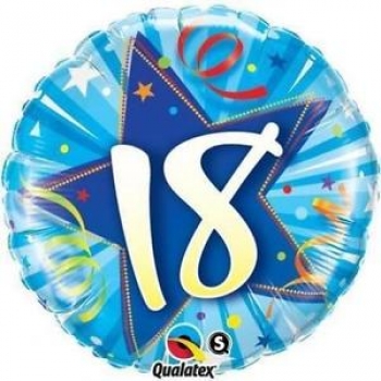 Folienballon "18. Geburtstag", blau (heliumgefüllt)