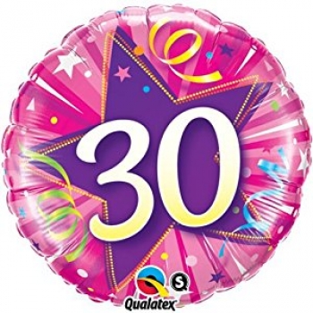 Folienballon "30. Geburtstag", pink (heliumgefüllt)