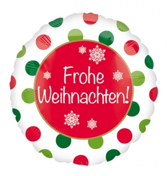 Folienballon "Frohe Weihnachten", Punkte (heliumgefüllt)