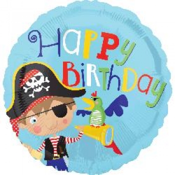 Folienballon "Happy Birthday - Pirat", (heliumgefüllt)