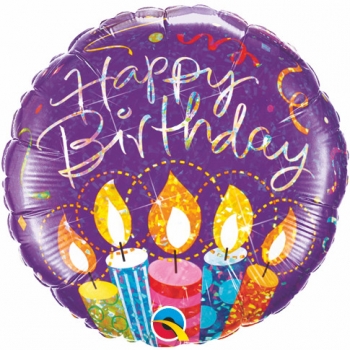 Folienballon "Happy Birthday - Kerzen", (heliumgefüllt)