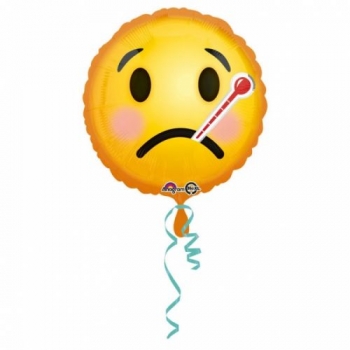 Folienballon "Smiley - Fieberthermometer", (heliumgefüllt)