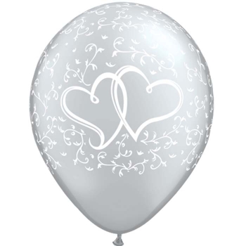 Latexballons - 6 Stck. "Herz, silber"