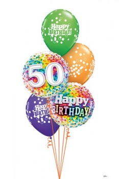 Ballonbouquet "Happy Birthday" HB 50 (heliumgefüllt)