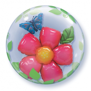 Doppel-Bubble-Ballon "Blume", (heliumgefüllt)