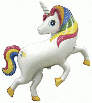 Mini-Folienballon "Regenbogen Einhorn", (luftgefüllt)