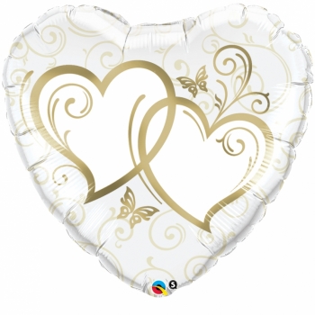 XXL-Folienballon "Herzen - Gold" (heliumgefüllt)