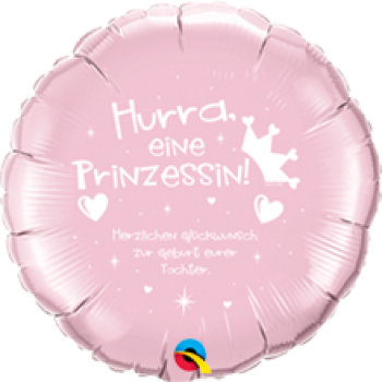 Folienballon "Hurra eine Prinzessin", (heliumgefüllt)