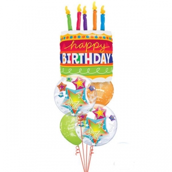 Ballonbouquet "XXL-Happy Birthday", Exklusiv (heliumgefüllt)