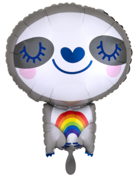 Folienballon "Sloth mit Regenbogen"
