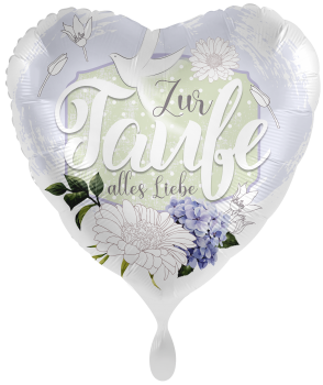 Folienballon "Zur Taufe alles Liebe", Herz