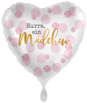 Folienballon "Hurra, ein Mädchen"