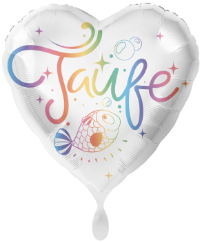 Folienballon "Taufe", bunter Fisch
