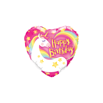 Mini-Folienballon "Happy Birthday Pink Unicorn"