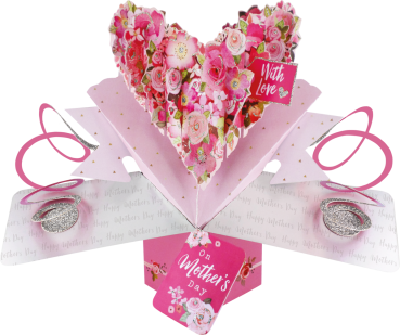 3D-Popup Karte, rosa Herz with Love