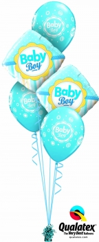Ballonbouquet zur Geburt - Baby, blau
