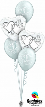 Ballon-Bouquet Hochzeit, silber