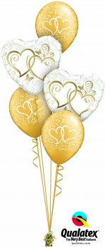 Ballon-Bouquet Hochzeit, gold
