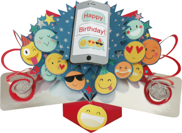 3D-Popup Karte, Happy Birthday Smiley