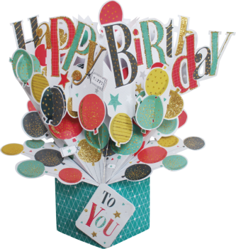 3D-Popup Karte, Happy Birthday Ballons