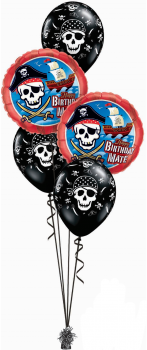 Ballonbouquet "Happy Birthday" Pirat (heliumgefüllt)