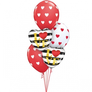 Ballonbouquet "Liebesbotschaft" (heliumgefüllt)