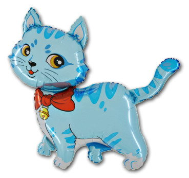 Mini-Folienballon "Katze", blau