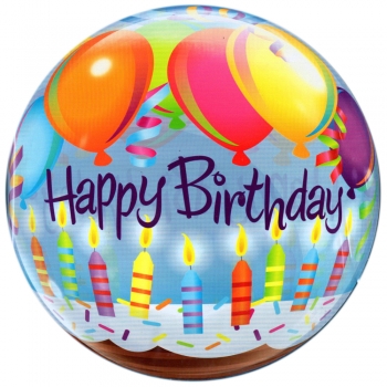 Bubble-Ballon "Geburtstags-Kerzen-Ballons" (heliumgefüllt)