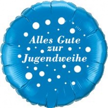 Folienballon "Alles Gute zur Jugendweihe", blau (heliumgefüllt)