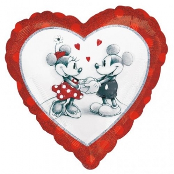 Folienballon  "Mickey & Minnie - Herz", (heliumgefüllt)