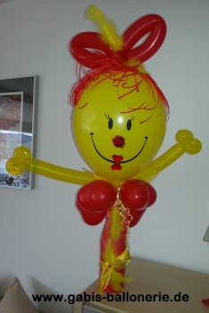 Ballongeschenk - Flaschenverpackung Smily