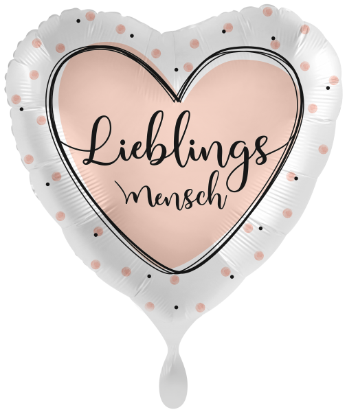 Folienballon "Lieblingsmensch, weiss-rose"