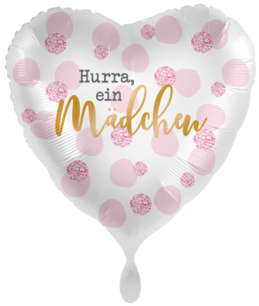 Folienballon "Hurra, ein Mädchen"